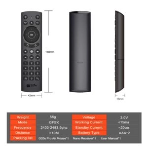 Голосовий Air Mouse G20S PRO підсвічування + гіроскоп + IR навчання