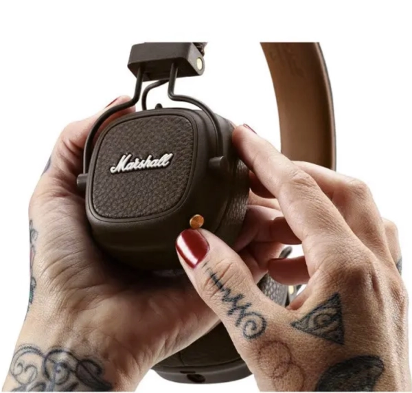 Бездротові навушники Marshall Major III Bluetooth Brown напівзакриті з вбудованим мікрофоном