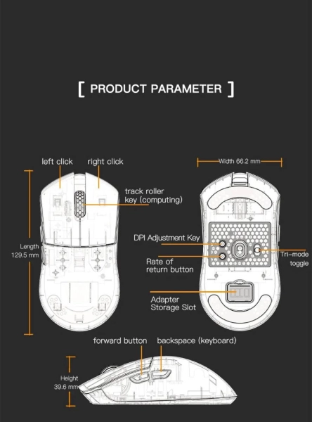 Бездротова ігрова мишка Motospeed Darmoshark M3 Pro Black