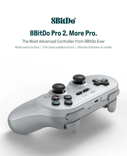 Bluetooth геймпад контролер джойстик 8BitDo Pro 2 Grey
