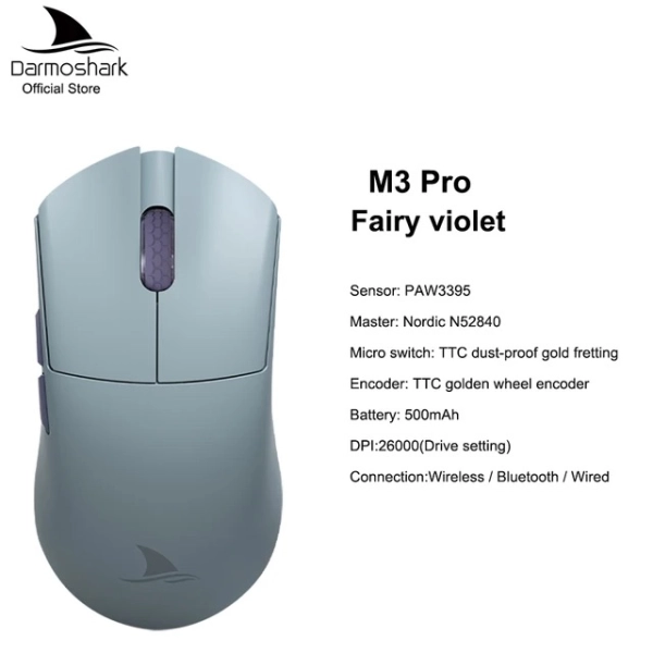 Бездротова ігрова миша Darmoshark M3 Pro Violet