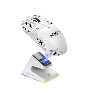Бездротова геймерська миша Attack Shark X6 із зарядною базою Біла