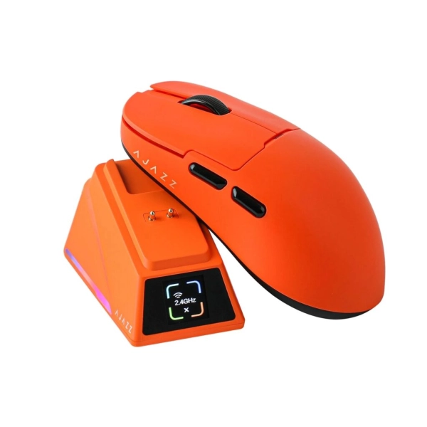 Бездротова магнітна миша Ajazz AJ159 APEX PAW3950 400 мАч RGB Помаранчева