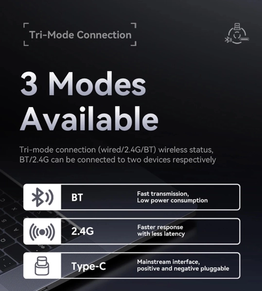Бездротова ігрова миша ATTACK SHARK X3 з трьома режимами 2.4G/USB-C з кабелем/Bluetooth Біла