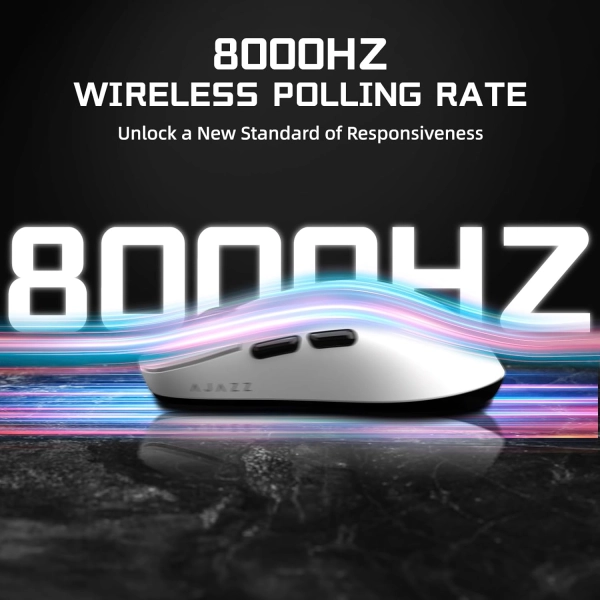 Бездротова магнітна миша Ajazz AJ159 APEX PAW3950 400 мАч RGB Біла