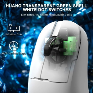 Бездротова магнітна миша Ajazz AJ159 APEX PAW3950 400 мАч RGB Біла