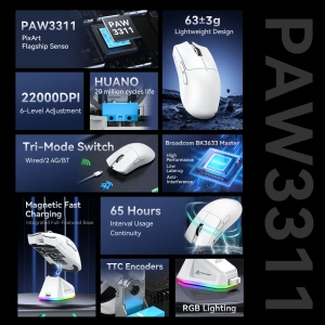 Ультра-легка бездротова ігрова миша Attack Shark X11 PAW3311 Біла