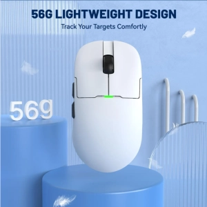 Бездротова легка магнітна миша Ajazz AJ159P 2.4G 26000 DPI RGB Біла