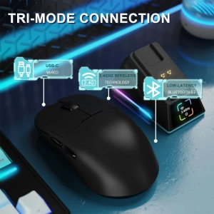 Бездротова геймерська миша Ajazz AJ179 APEX PAW3950 400 мАч RGB Чорна