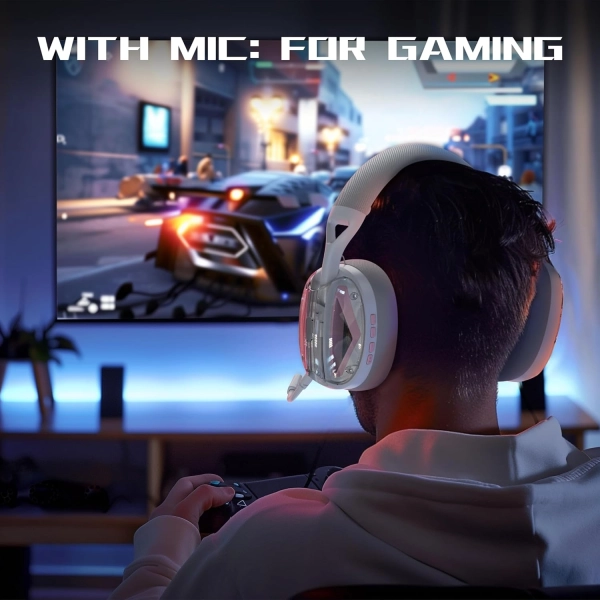 ATTACK SHARK L60 Легка бездротова ігрова гарнітура BT/2.4G/ 40 мм динаміки Білі