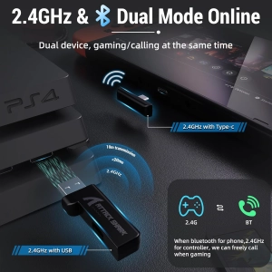 ATTACK SHARK L80 Легка бездротова ігрова гарнітура BT/2.4G/ 40 мм динаміки,Чорна