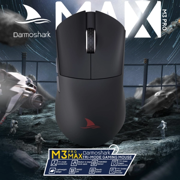 Darmoshark M3 PRO MAX PAW3950 Tri-Mode 2.4G/USB-C/Bluetooth Чорна