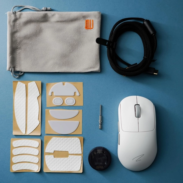 Zaopin Z2 4K, ігрова бездротова миша трирежимнина Bluetooth/ 2,4 ГГц/ USB-C  Біла