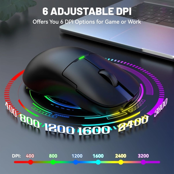 Ajazz AJ159P PAW3395 2.4G 26000 DPI RGB Black