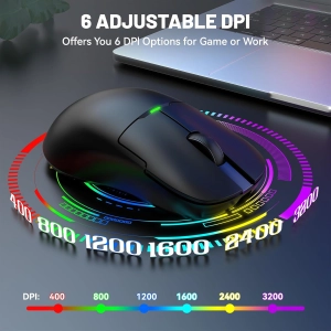 Ajazz AJ159P PAW3395 2.4G 26000 DPI RGB Black