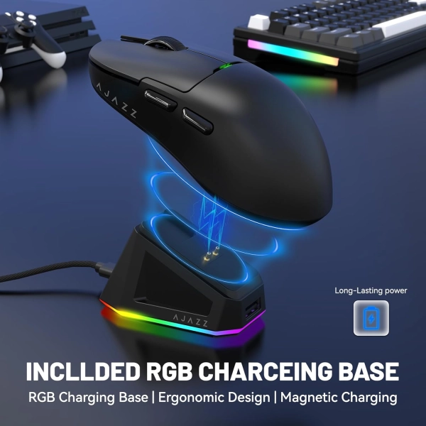 Ajazz AJ159P PAW3395 2.4G 26000 DPI RGB Black