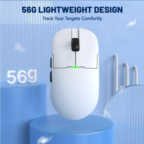 Ajazz AJ159 PAW3395 2.4G 26000 DPI Бездротова миша Білого кольору