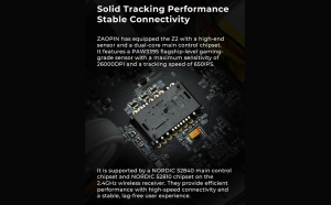 Zaopin Z2 4K, ігрова бездротова миша з трирежимним Bluetooth/ 2,4 ГГц/ USB-C Бездротова миша Чорного кольору