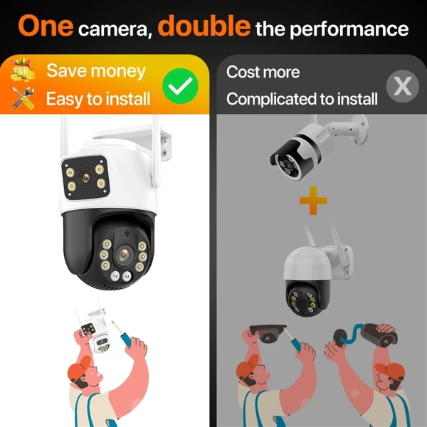 Зовнішня 6 MP IP WiFi камера QEARIM EP6-QQ-6M ICSEE