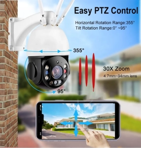 Вулична IP камера Smart HD Y10 5MP SONY 335 30X оптичний зум, WiFi PTZ, поворотна, металевий корпус IP66, microSD