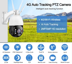 Вулична IP камера Smart HD Y10 5MP SONY 335 30X оптичний зум, WiFi PTZ, поворотна, металевий корпус IP66, microSD