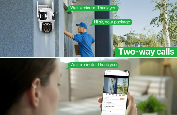 Зовнішня 15 MP IP WiFi камера QEARIM EP15+ ICSEE 3 Лінзи