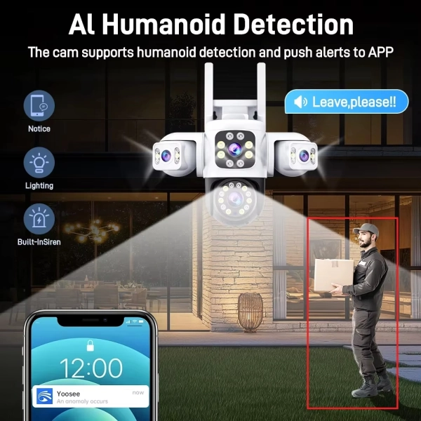 Вулична 12 MP IP камера Techsion 3 в 1 WiFi Yoosee