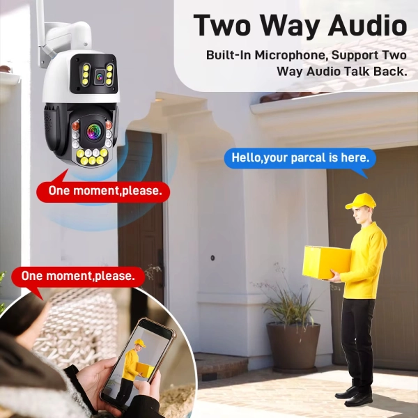 Вулична 8MP 50X зум IP камера, 2 в 1 WiFi PTZ, Regis поворотна, microSD ONVIF ICSEE