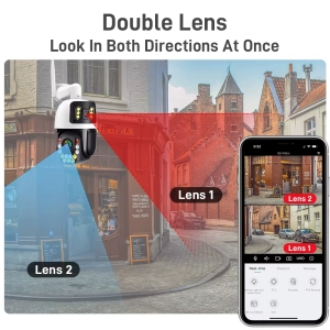 Вулична 8MP 50X зум IP камера, 2 в 1 WiFi PTZ, Regis поворотна, microSD ONVIF ICSEE