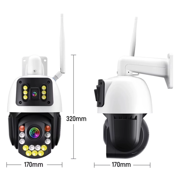 Вулична 8MP 50X зум IP камера, 2 в 1 WiFi PTZ, Regis поворотна, microSD ONVIF ICSEE