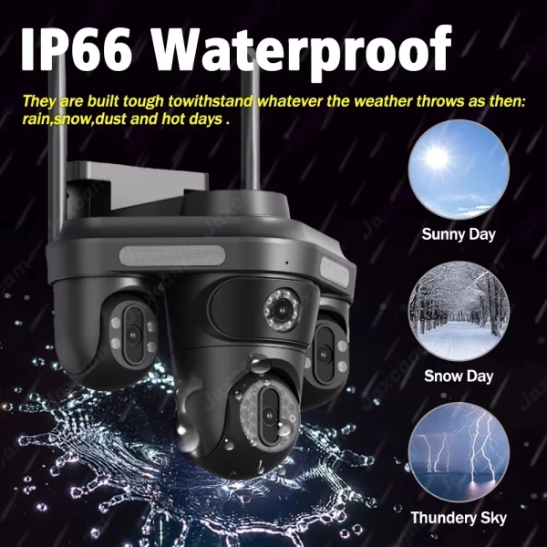 Зовнішня 15 MP IP камера Overscam Три об'єктива 6K автоматичне стеження WiFi ICSEE