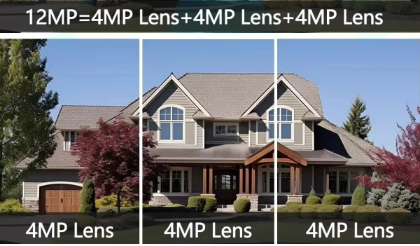 Зовнішня 15 MP IP камера Overscam Три об'єктива 6K автоматичне стеження WiFi ICSEE