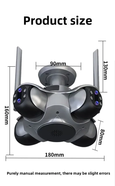 Зовнішня 20 MP IP камера Ansvicam 4 лінзи 10K автоматичне стеження WiFi FFVideo