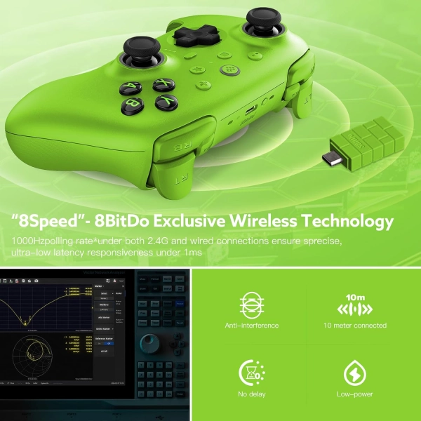 8BitDo Ultimate 2 для Windows і Android, ігровий контролер TMR, Еффект Холла Green