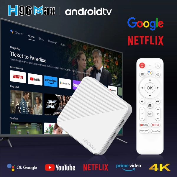 H96 Max H313 2GB/8GB ANDROID TV 14 ГОЛОС. УПРАВЛІННЯ