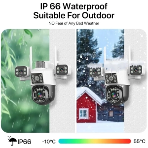 Зовнішня 15 MP IP камера Overscam 3 Три об'єктива 6K автоматичне стеження WiFi ICSEE