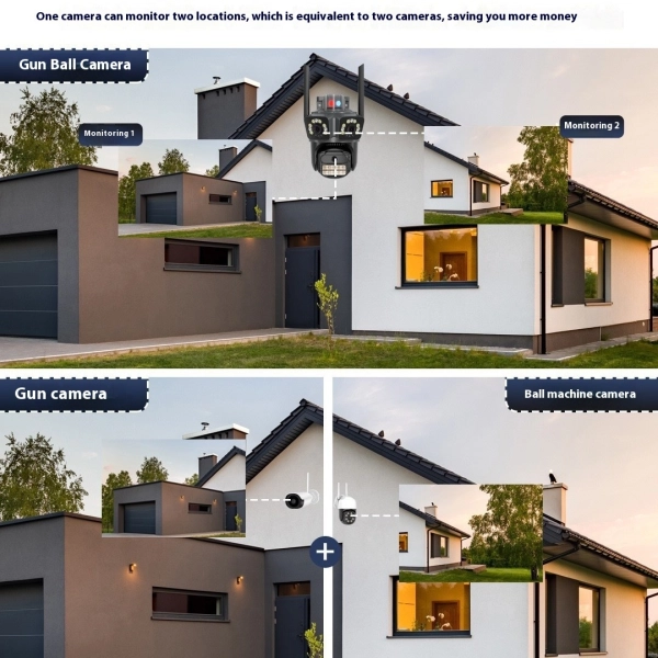 Вулична 9MP IP WiFi камера 3 в 1 A35+ ICSEE Стеження за людьми