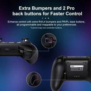 8BitDo Ultimate 2 Bluetooth Геймпад  Switch, Switch 2, ПК з Windows, TMR, Еффект Холла Black