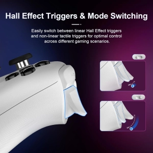 8BitDo Ultimate 2 Bluetooth Геймпад Switch, Switch 2, Windows, TMR, Еффект Холла White