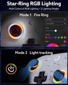 8BitDo Ultimate 2 Bluetooth Геймпад Switch, Switch 2, Windows, TMR, Еффект Холла White