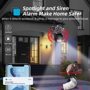 Вулична 9 MP IP WiFi камера 3 в 1 TOX A35H ICSEE Стеження за людьми