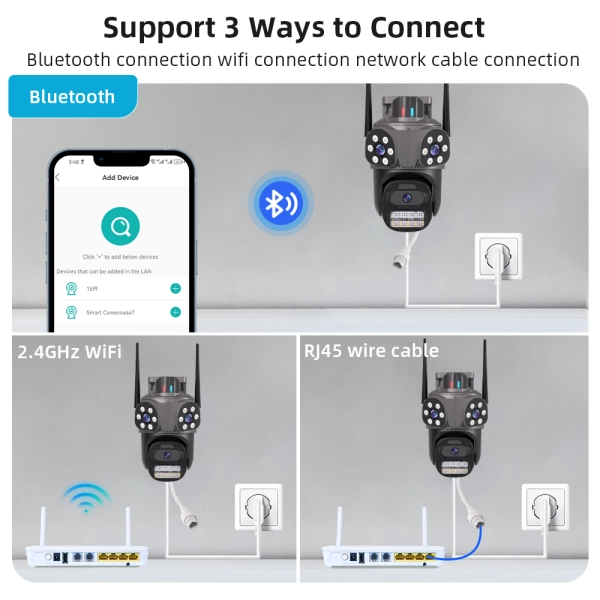 Вулична 9 MP IP WiFi камера 3 в 1 TOX A35H ICSEE Стеження за людьми