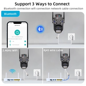 Вулична 9 MP IP WiFi камера 3 в 1 TOX A35H ICSEE Стеження за людьми