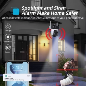 Вулична 9 MP IP WiFi камера 3 в 1 A56 ICSEE Стеження за людьми