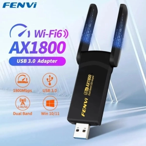 USB Wi-Fi 6 адаптер FENVI FU-AX1800 Mbps Dual Band 2.4G/5G із двома антенами Двохдіапазонний
