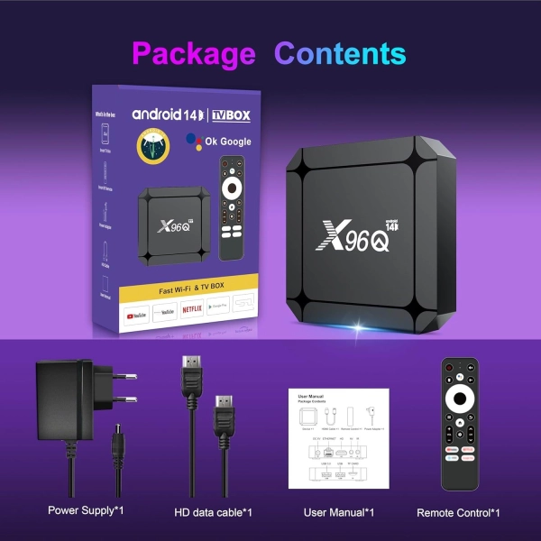 X96Q RK3518 2/16 Android TV 14 Голос Управління