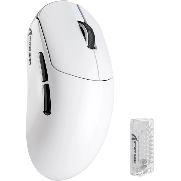 Миша ATTACK SHARK X8 Pro PAW 3395PRO Sensor,40K DPI,8K 2.4G/USB-C з кабелем/Bluetooth Біла