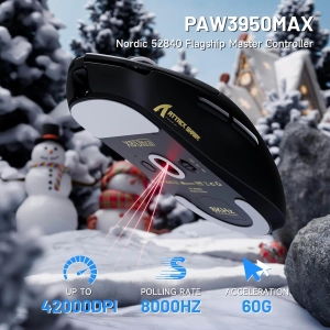 Миша ATTACK SHARK X8 ULTRA 42000 DPI PAW3950MAX,8K 2.4G/USB-C з кабелем/Bluetooth Black