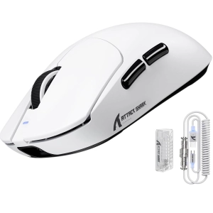 Миша ATTACK SHARK X8 ULTRA 42000 DPI PAW3950MAX,8K 2.4G/USB-C з кабелем/Bluetooth White
