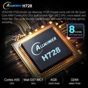 Vontar H728 4/32 DDR Android 14 Голос Управління Вентилятор